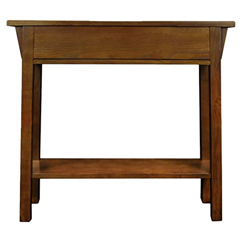 Leick Home 8233 Mission Console Table for Entryway, Wood Sofa Table, Made with Solid Wood, for Living Room, Hallway, Office, Bedroom, Medium Oak Finish
