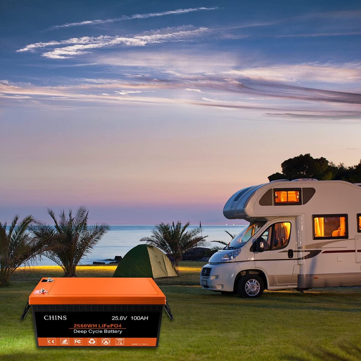 LiFePO4 Battery 12V 400Ah Lithium Battery - Built-in 250A BMS, 2000+ Cycles, Each battery Can Support 5120W Power Output, Perfect for RV, Solar, Home Storage and Off-Grid