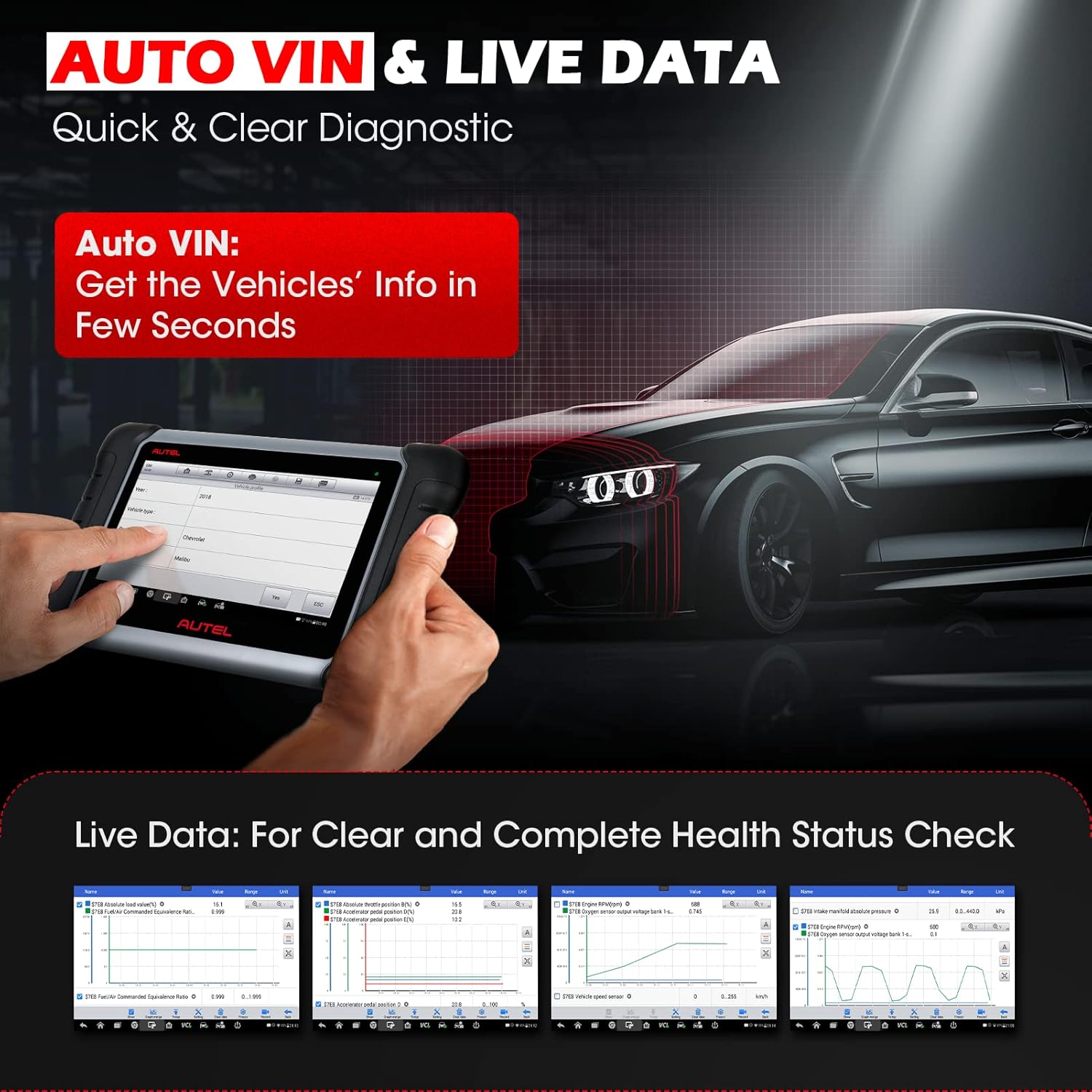 Autel Scanner MaxiCOM MK906BT with MV105, 2022 New Version of Maxisys MS906/ MS906BT/MK908, Auto Scanner with Advanced ECU Coding, Bi-Directional Control, 31+ Services, All System Diagnostics