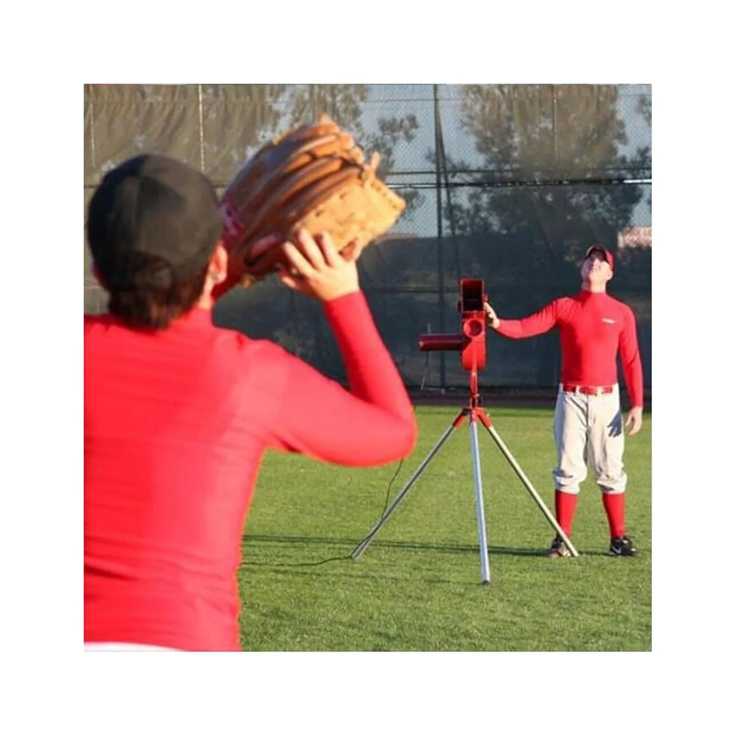 Heater Softball Pitching Machine with 9 Ball Automatic Feeder