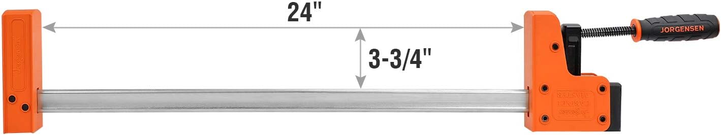 Jorgensen Cabinet Master 24-inch 90° Parallel Jaw Bar Clamp, 2-pack…