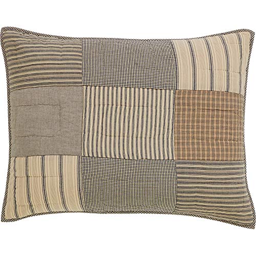VHC Brands Sawyer Mill Charcoal Patchwork Farmhouse Bedding Reversible 3- Piece Quilt Set - Includes 1 (One) California King Quilt and 2 (Two) King Sized Pillow Shams