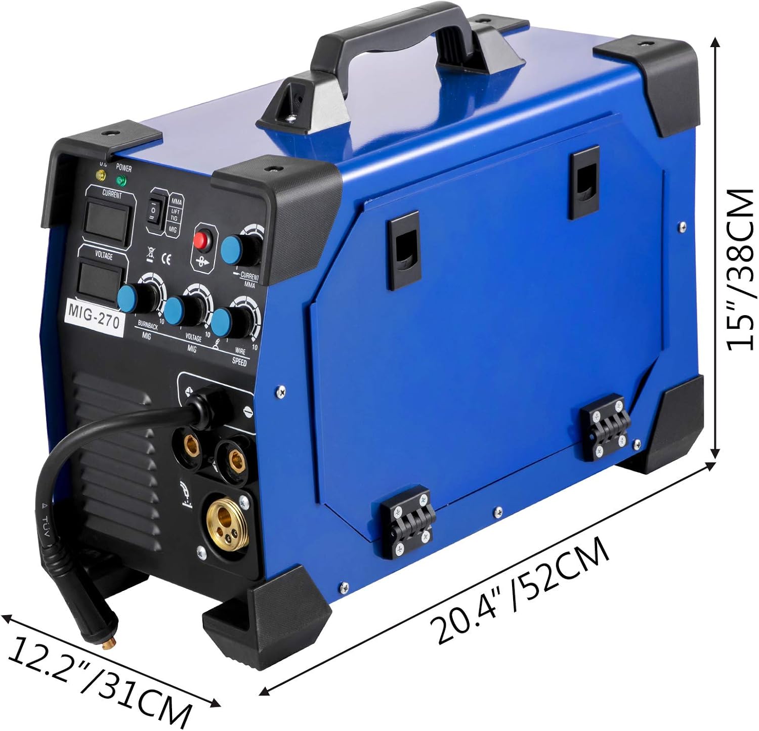 Mophorn MIG Welder, 200 Amp 3 in 1, 220V DC MIG/TIG/Arc Welding Machine, Portable TIG Welder with IGBT Inverter and Digital Display, Lift ARC Welder w/MIG Welder Torch and Cable