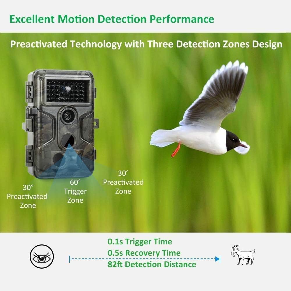 GardePro A3 Trail Camera 24MP 1080P, H.264 HD Video, Clear 100ft No Glow Infrared Night Vision, 0.1s Trigger Speed, 82ft Motion Detection, Waterproof Cam for Wildlife Deer Game Trail Pack of 2