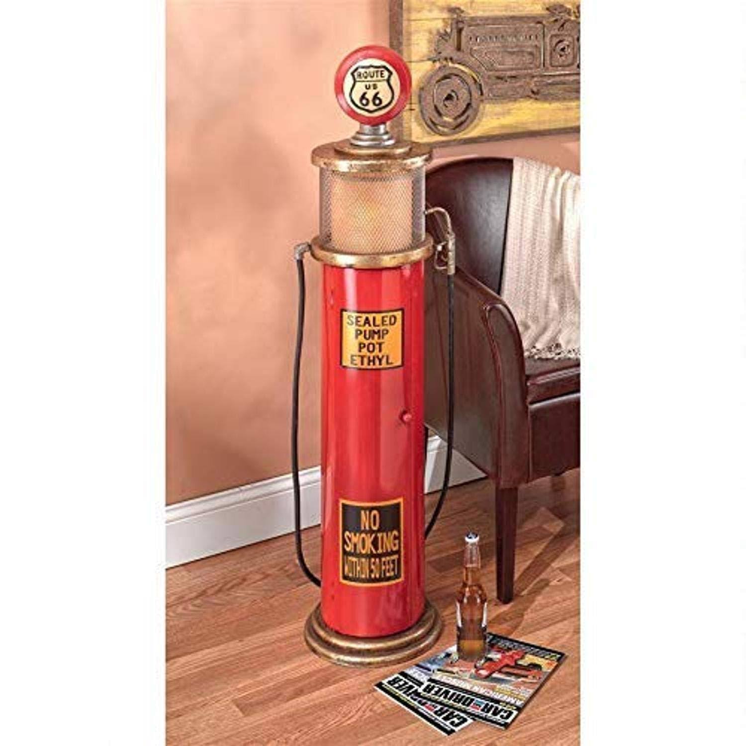 Design Toscano Route 66 GAS Pump Floor Lamp and Collectible Cabinet