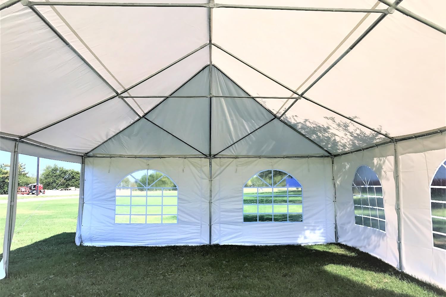 DELTA 40'x20' PE Frame Party Tent, Wedding Tent Party Canopy, Heavy Duty Outdoor Garden Event Tent, with Water Resistant Top, Removable Window Walls, Storage Carry Bags