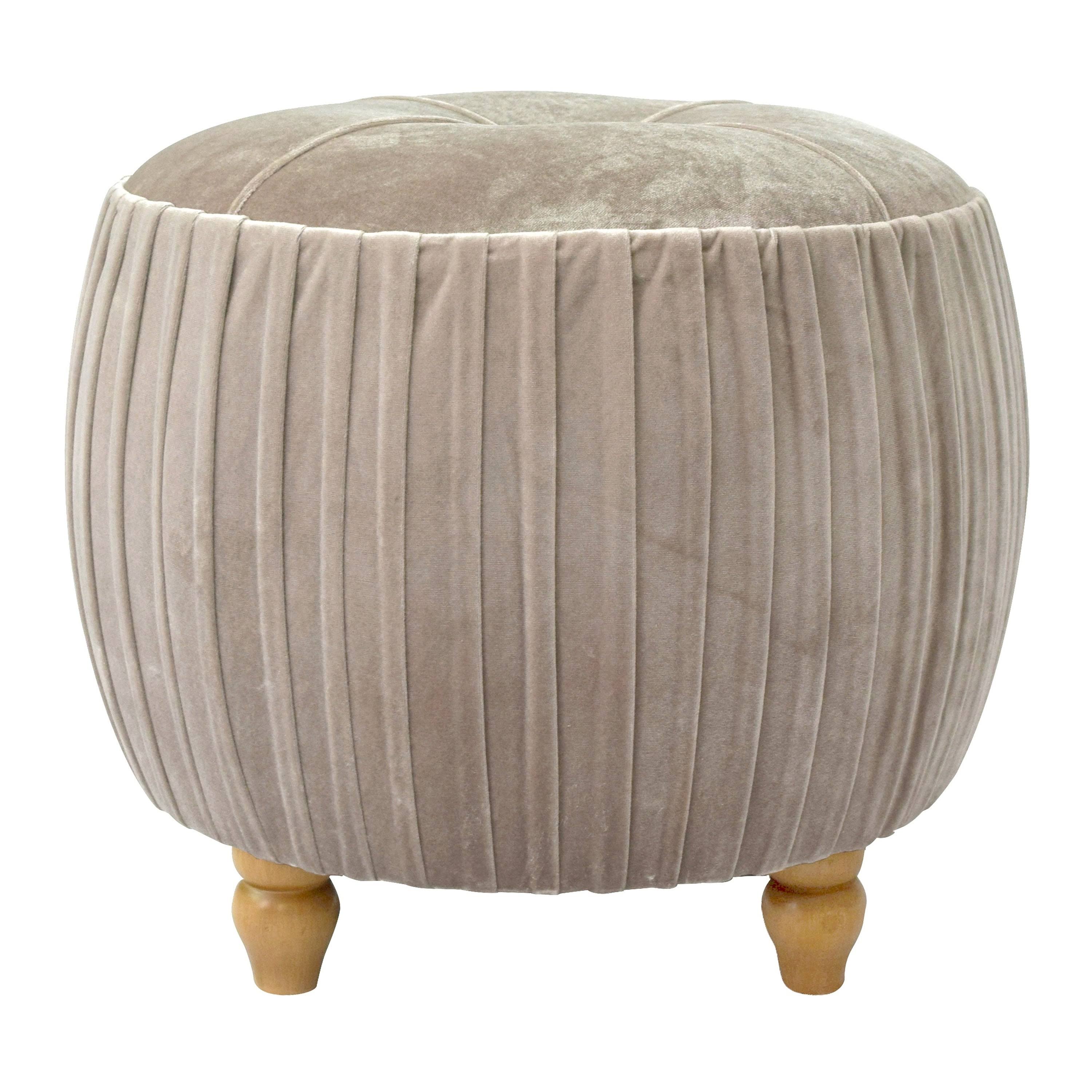 New Pacific Direct Helena Velvet Small Round Ottoman