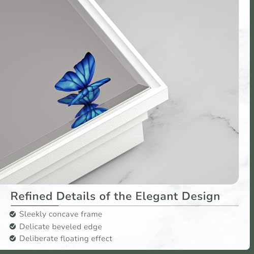 TokeShimi Recessed Medicine Cabinet with Mirror Wall Mounted, Metal Beveled Mirror with Storage for Bathroom Vanity, Aluminum Alloy Medicine Cabinet Mirror Silver 16x24 1 Door