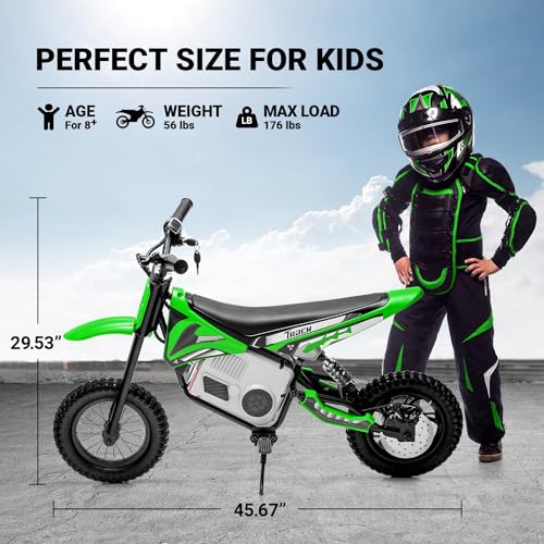 36V Electric Dirt Bike, 350W Motorcycle with Twist Grip Throttle, Dual Hand-Operated Brakes, Up to 15 MPH Speed, for Kids Aged 8-12, Pink