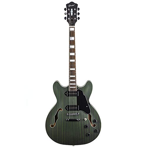 GROTE Electric Guitar Semi-Hollow Body Guitar matte finished P90 (Grey)