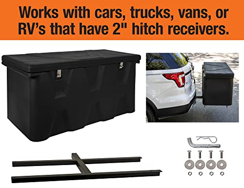Buyers Products 1707020 Large Poly Hitch Mounted Cargo Carrier Multi-Purpose Utility Storage Bin Box, 23x51x26 Inches, Job Site Box, Camping, Storage and Organizer, Black