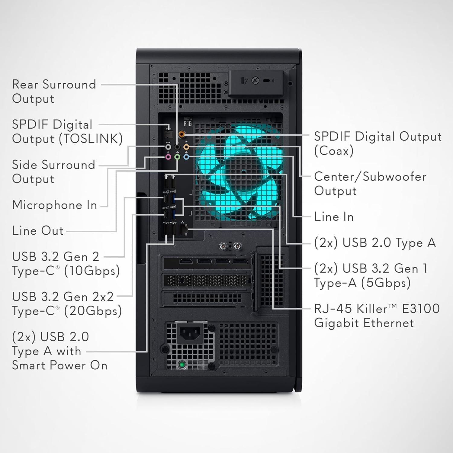 Alienware Aurora R16 Gaming Desktop 2024 Newest, 14th Gen Intel 20-core i7-14700F, GeForce RTX 4060 8GB GDDR6,16GB DDR5, 1TB SSD, 2TB HDD, Wi-Fi 6E, Windows 11 Pro & Microsoft Office Lifetime License