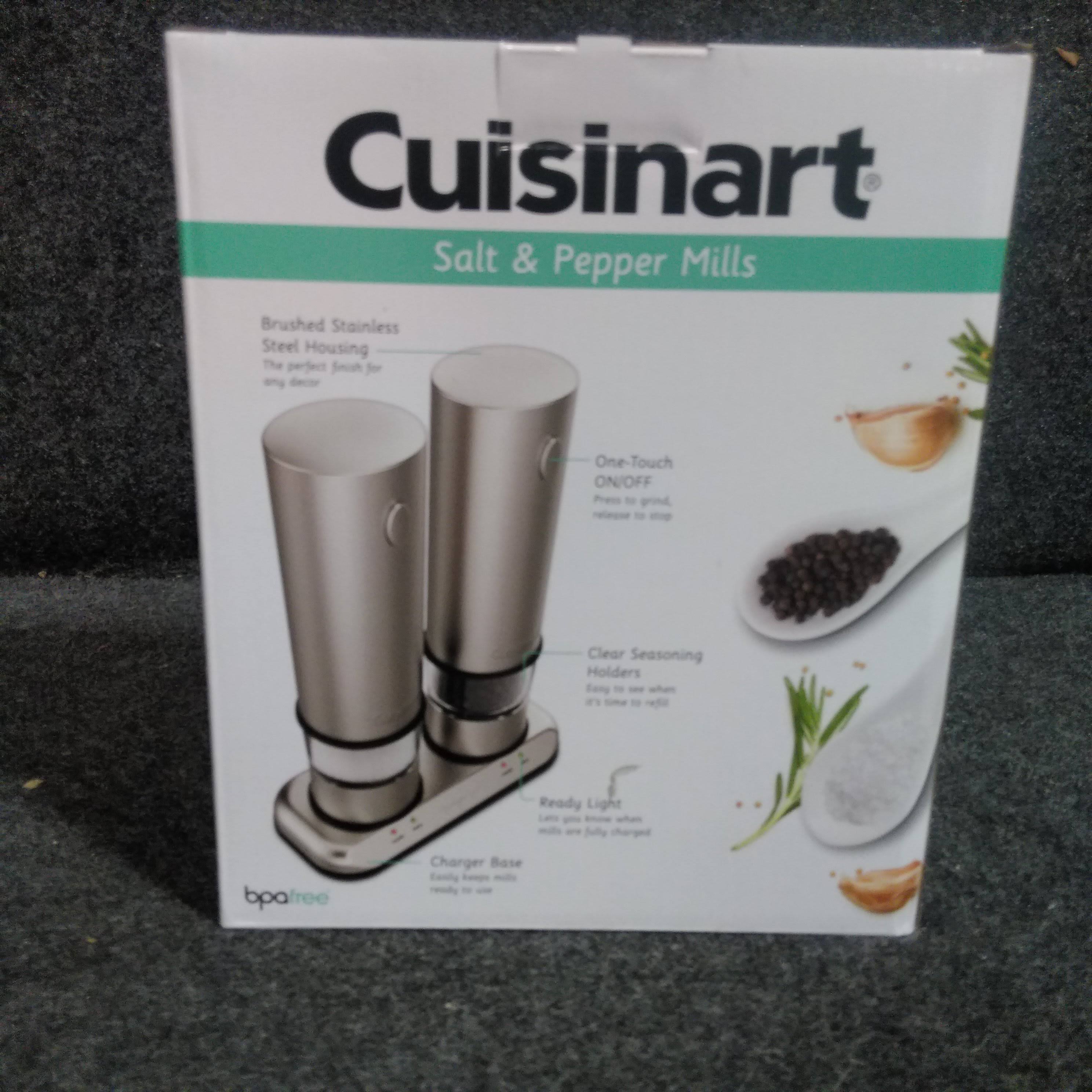 Cuisinart Electric Salt u0026 Pepper Mill Set Rechargeable Brushed Stainless Steel
