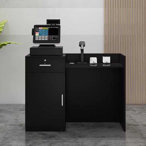 Reception Desk with Counter, Front Desk Reception Counter, Retail Checkout Counter, for Salon Lobby Checkout Office