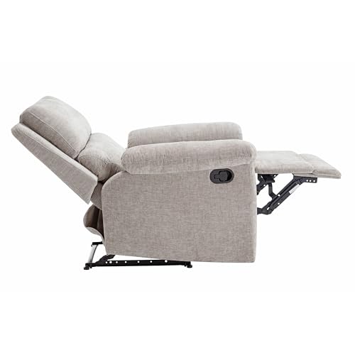 MINCETA Recliner Chairs,Modern 5" Wall Hugger Nursery Recliner with Overstuffed Arm and Back for Living Room,PU Leather in Brown