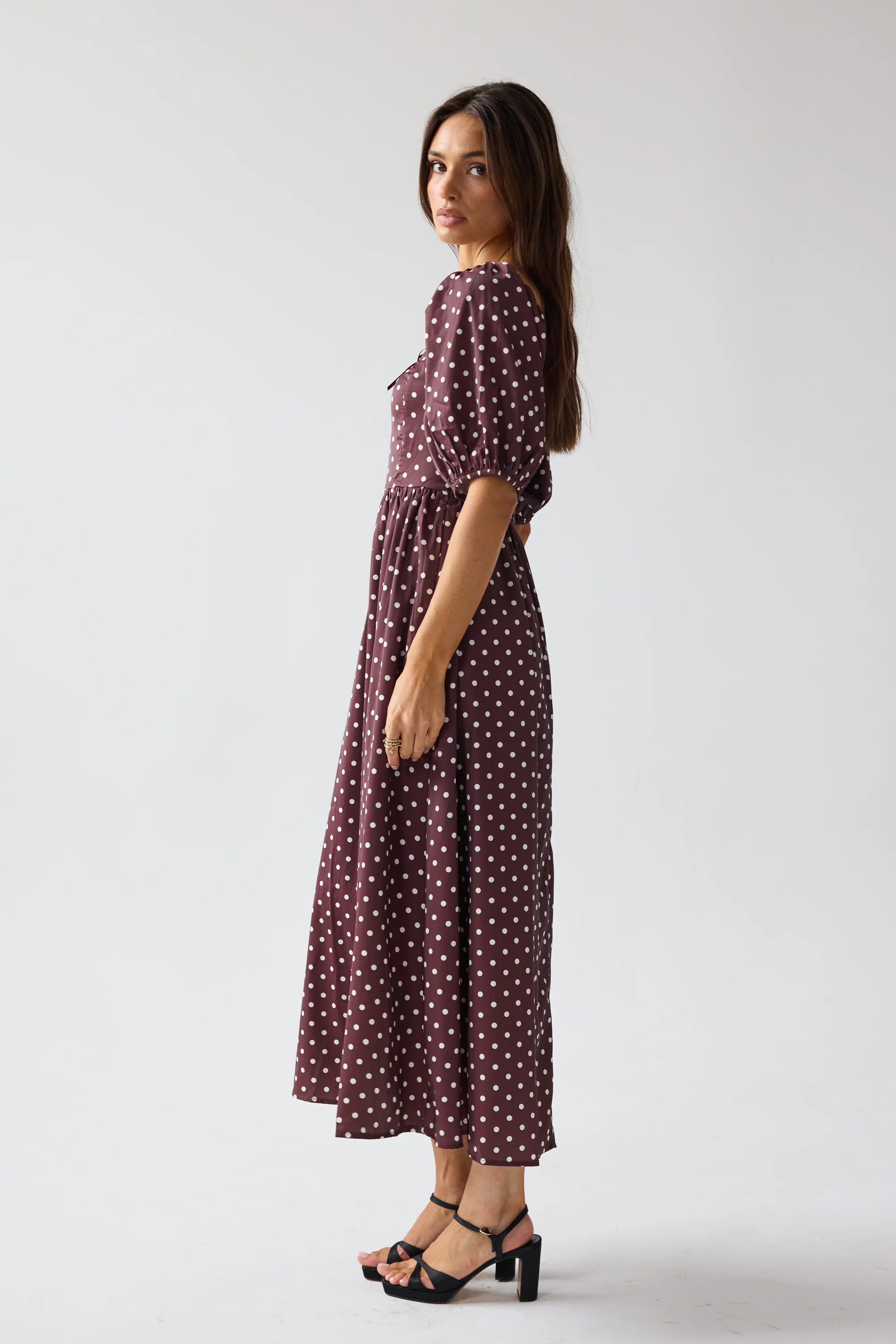 Jersey Polka Dot Midi Dress