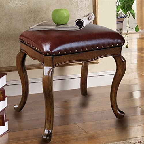 Vanity Stool Bedroom Vanity Chair Upholstered Seat Vanity Benches Dressing Stool Solid Wood Makeup Stool Simple Shoe Bench Bedroom Leather Stool Fashion Dressing Chair