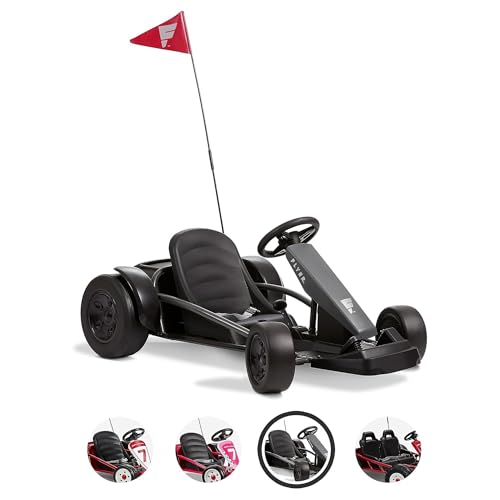 Radio Flyer 36V Battery-Powered Kids Electric Go-Kart with Adjustable Seat, Rubber Wheels, Grey