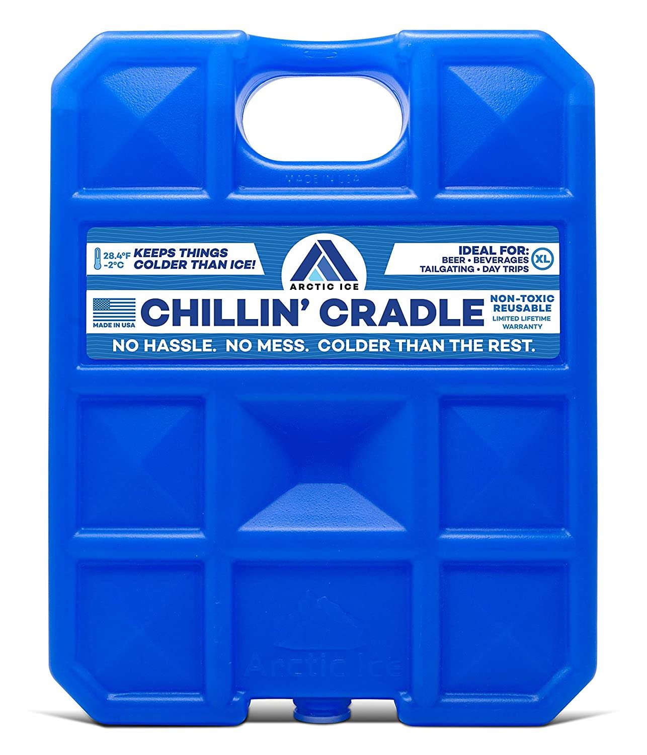 Arctic Ice Chillin& Cradle Series Ice Pack - Long Lasting High Performance X-Large (5 lbs) Ice Pack Curved Design for Sodas, Spo