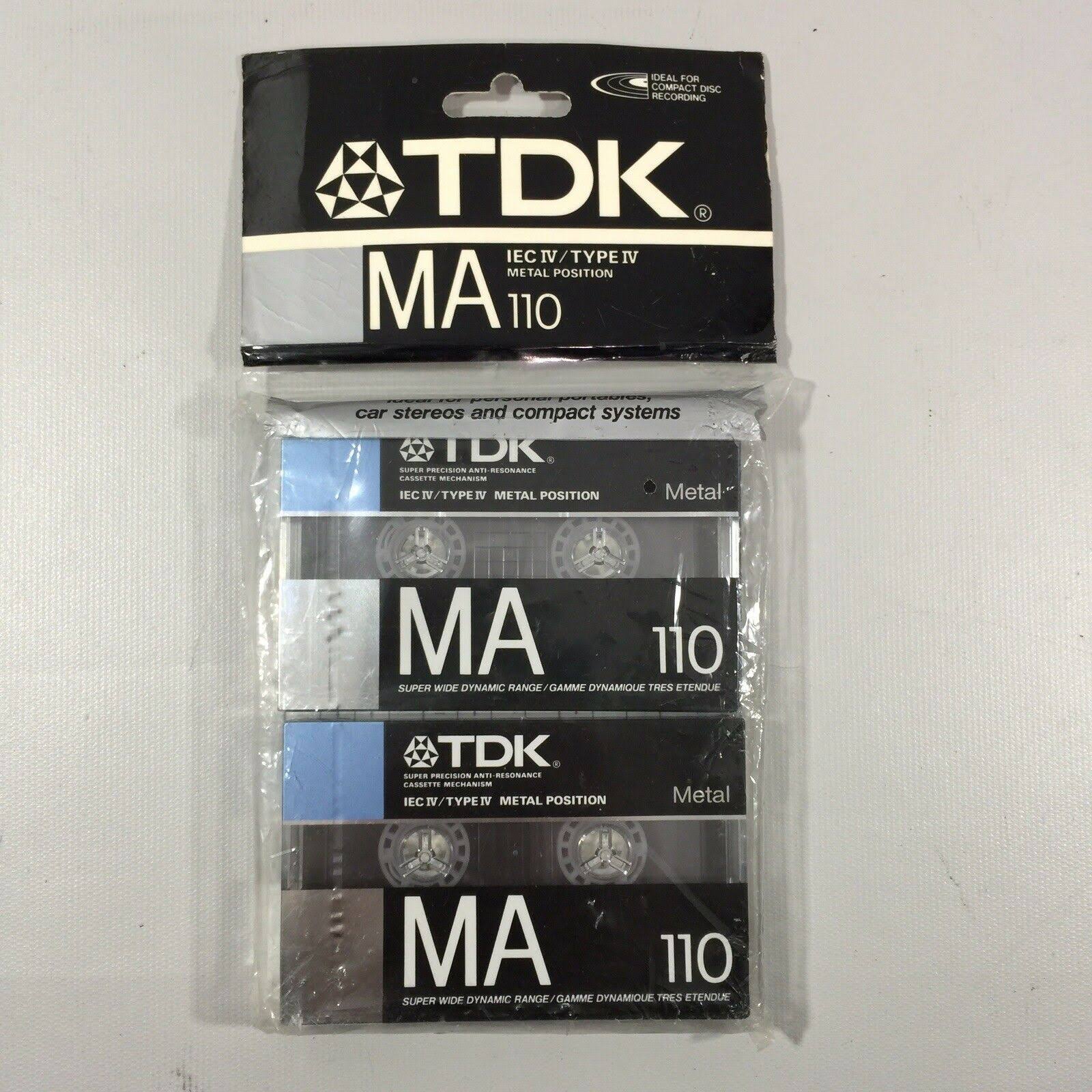 X2 TDK Ma 110 Blank Audio Cassette Tapes New Sealed Type IV Metal Bias Japan