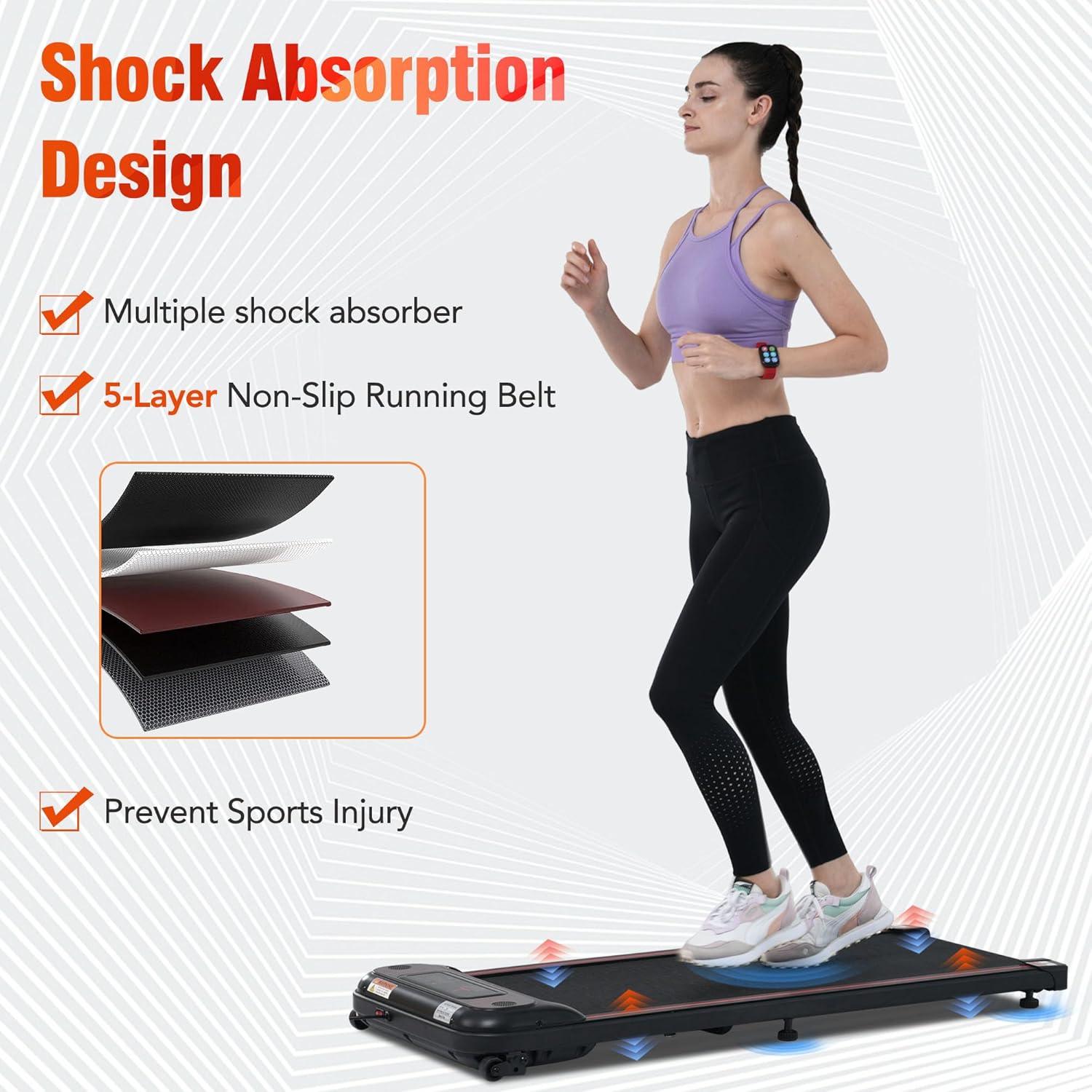 Walking Pad, 2-in-1 2.5HP Treadmill Under Desk Space-Saver for Home & Office, Powerful yet Quiet with Bluetooth Speaker & LED Display, 265lbs Capacity & Remote Control