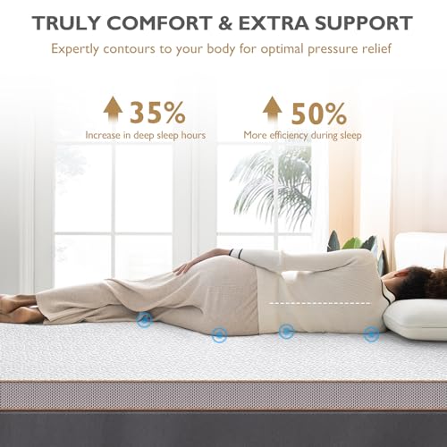 BedStory 4 Inch Memory Foam Mattress Topper Queen - Gel Infused Bed Toppers with Removable Cover & High Density Memory Foam - Medium Firm, CertiPUR-US Certified