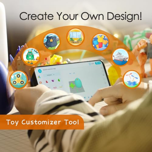 3D Printer for Kids, Beginner 3D Printer with 8 PLA Filament Set, Huge Toy Library & Modify, Wi-Fi & App Control, Create STEM Toys, High Precision, W/ 15+ Mini 3D Design Module, X-Maker Joy