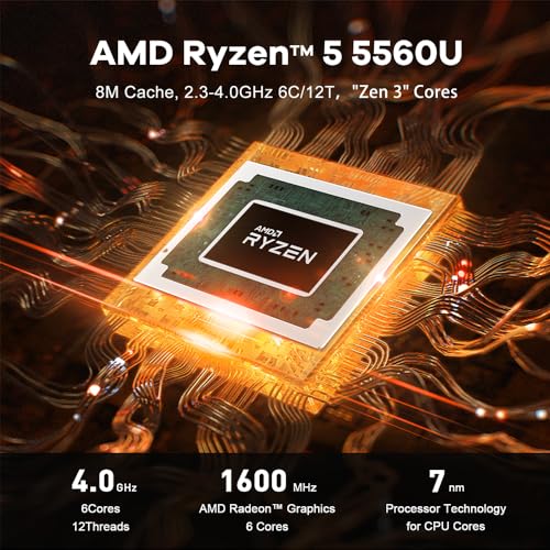 Beelink SER5 Pro Mini PC, AMD Ryzen 7 5800H(7nm, 8C/16T) up to 4.4GHz, Mini Computer 32GB DDR4 RAM 1TB NVME SSD, Micro PC 4K@60Hz Triple Display, Mini Gaming Computer WiFi6/BT5.2/54W/HTPC/W-11 Pro