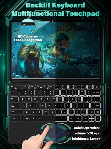 11" Convertible 2-in-1 Touchscreen Laptop, in tel N100,16GB RAM,1T SSD,FHD 1920 * 1200 IPS,Win 11 Pro PC,Backlit Keyboard, WiFi,USB-C,HDMI,Oval Trackpad,Lightweight for Business&Students