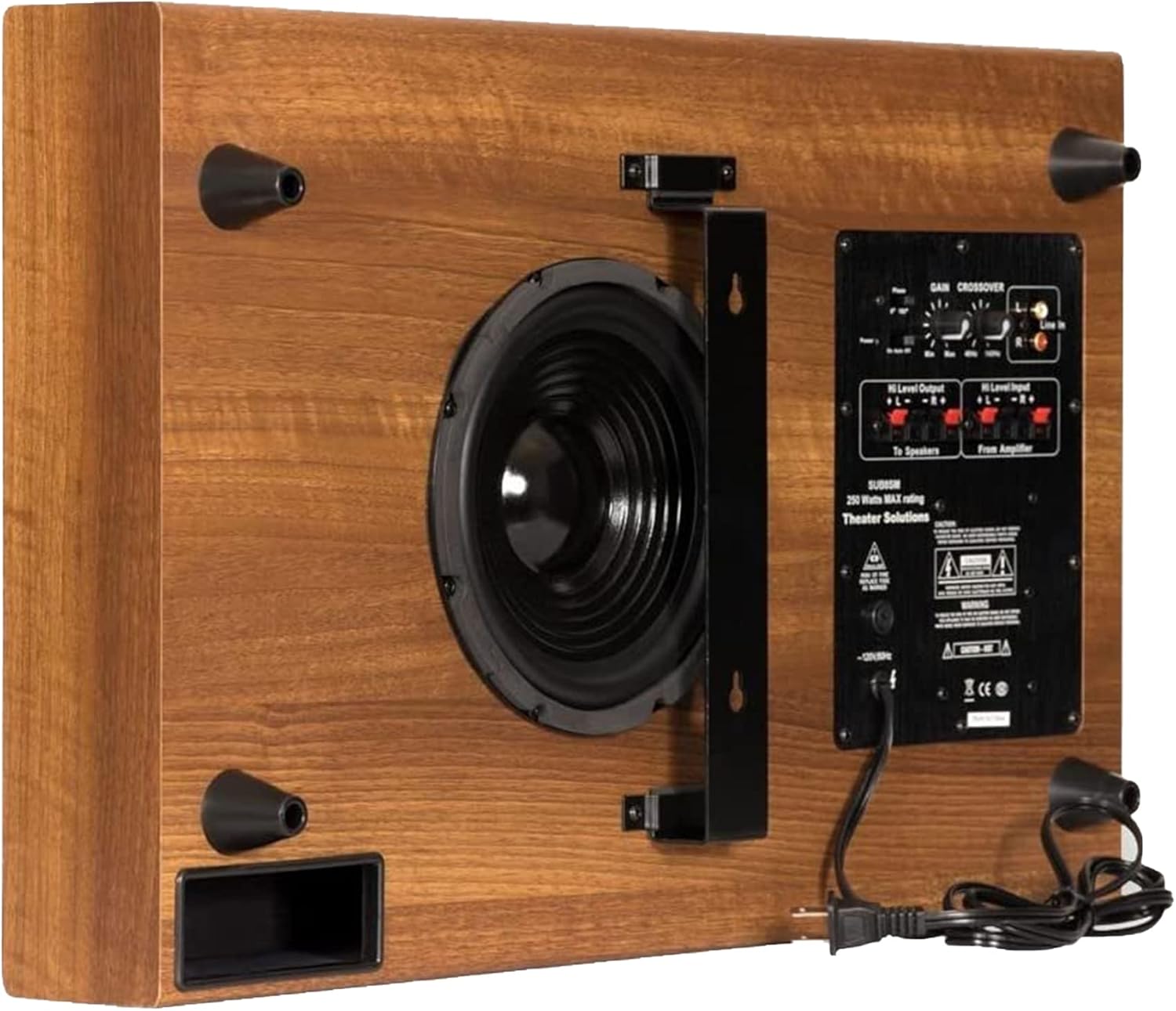 Theater Solutions SUB8SM Slim Subwoofer (Mahogany), 8-Inch Slim