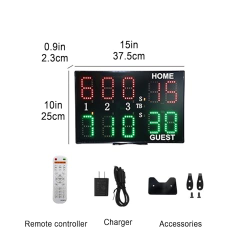 Digital Scoreboard with Remote, LED Super Bright Electronic Scoreboard, Portable Scoreboard, for Tennis, Badminton, Volleyball, etc.