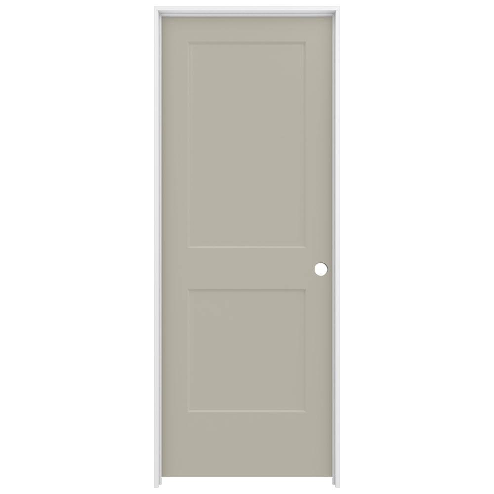 JELD-WEN 30 in. x 80 in. Monroe Desert Sand Left-Hand Smooth Solid Core Molded Composite MDF Single Prehung Interior Door
