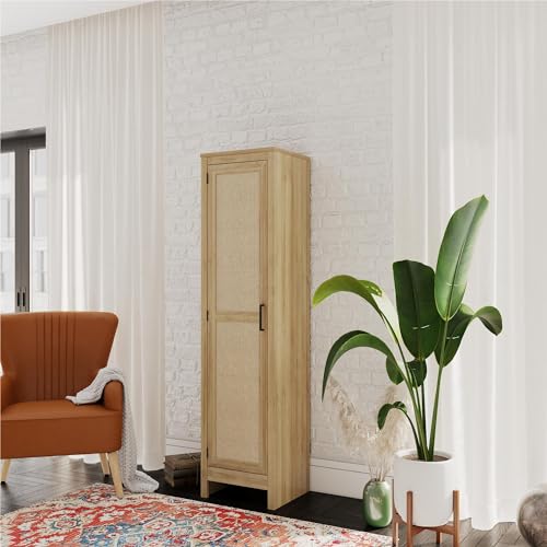 Ameriwood Home Wimberly Tall Cabinet, 1-Door, Black Oak