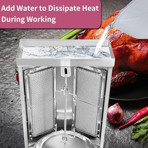 Homemade Chicken Shawarma Machine Countertop Rotisserie Grill Kebab Vertical Rotisserie Propane Turkish Chicken Doner Kebab Broiler,Gas