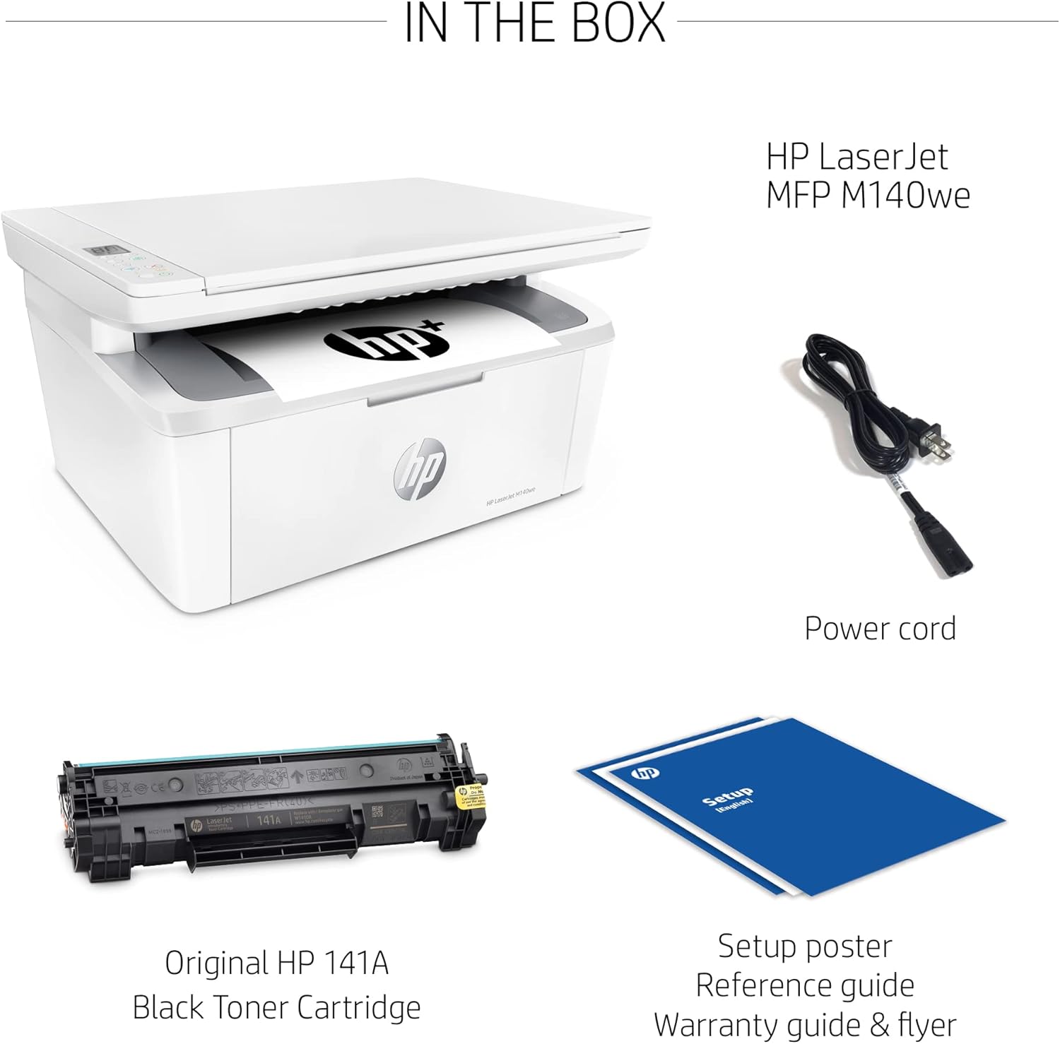 HP LaserJet MFP M140we All-in-One Wireless Black & White Printer with HP+ and Bonus 6 Months Instant Ink (7MD72E)