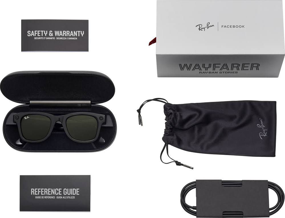Ray-Ban Stories | Wayfarer Smart Glasses - Matte Black/Dark Grey