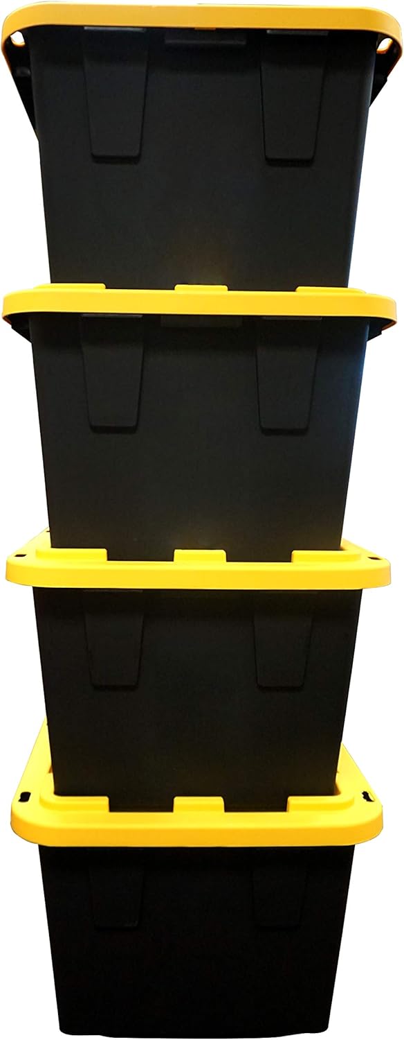 Greenmade 4 Pack Heavy-Duty Plastic Storage Boxes with Lids, 27 Gallon (4)