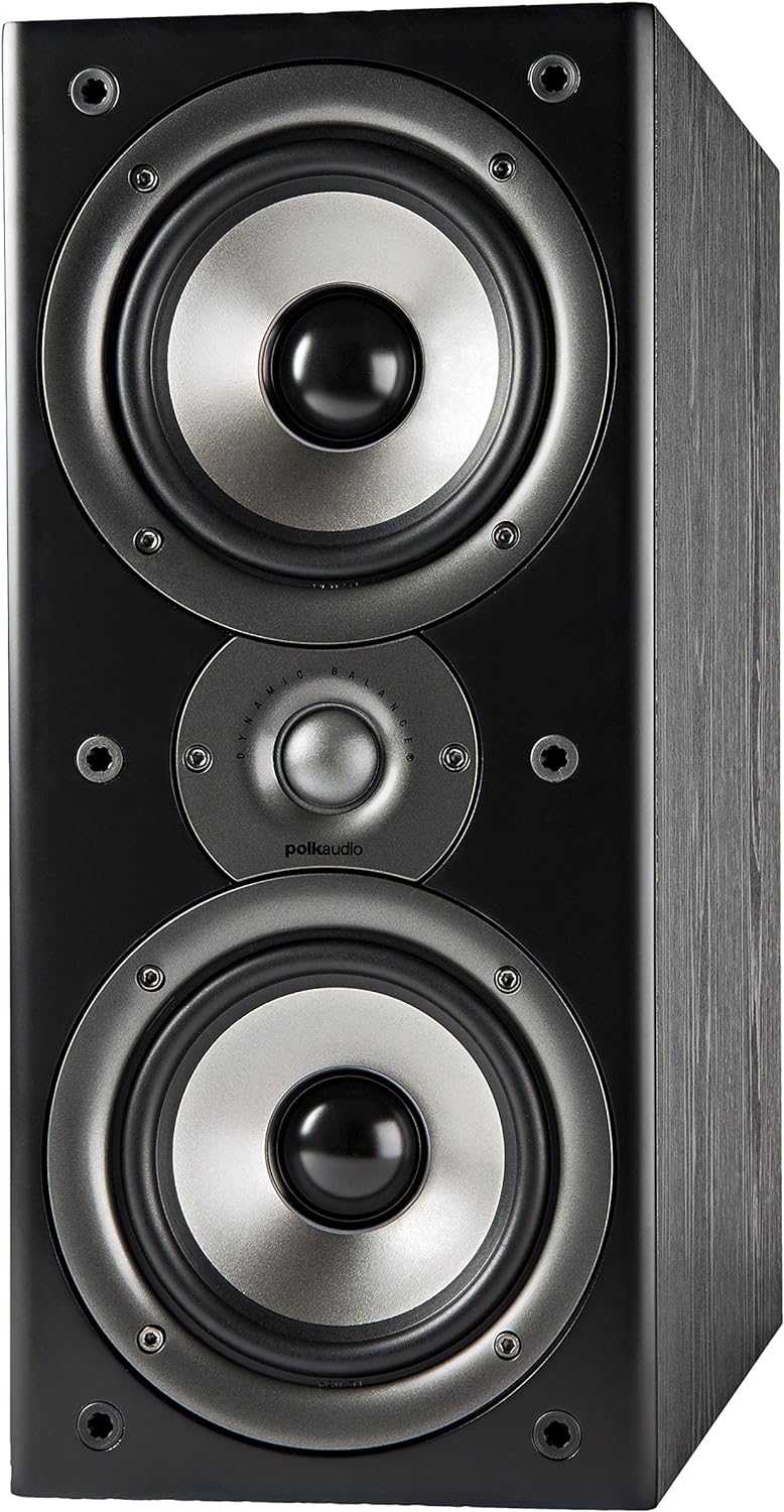 Polk Monitor XT15 Pair of Bookshelf or Surround Speakers - Hi-Res Audio Certified, Dolby Atmos & DTS:X Compatible, 1 Terylene Tweeter & 5.25 Dynamically Balanced Woofer, Midnight Black
