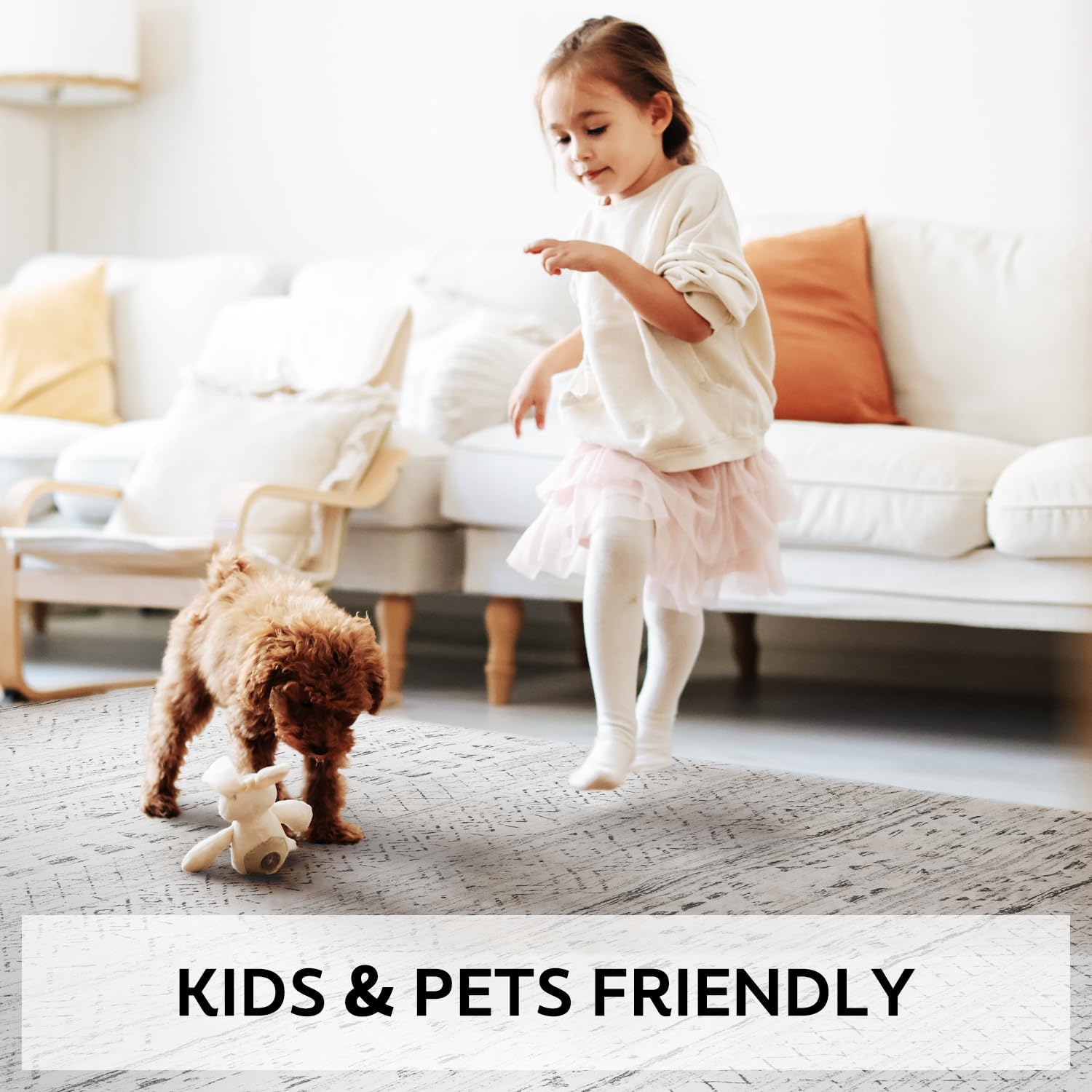 8x10 Area Rugs for Living Room Rugs, Washable Rug Neutral Carpet Soft Boho Rug for Bedroom, Large Area Rug for Play Room Dining Room Rug Indoor Grey