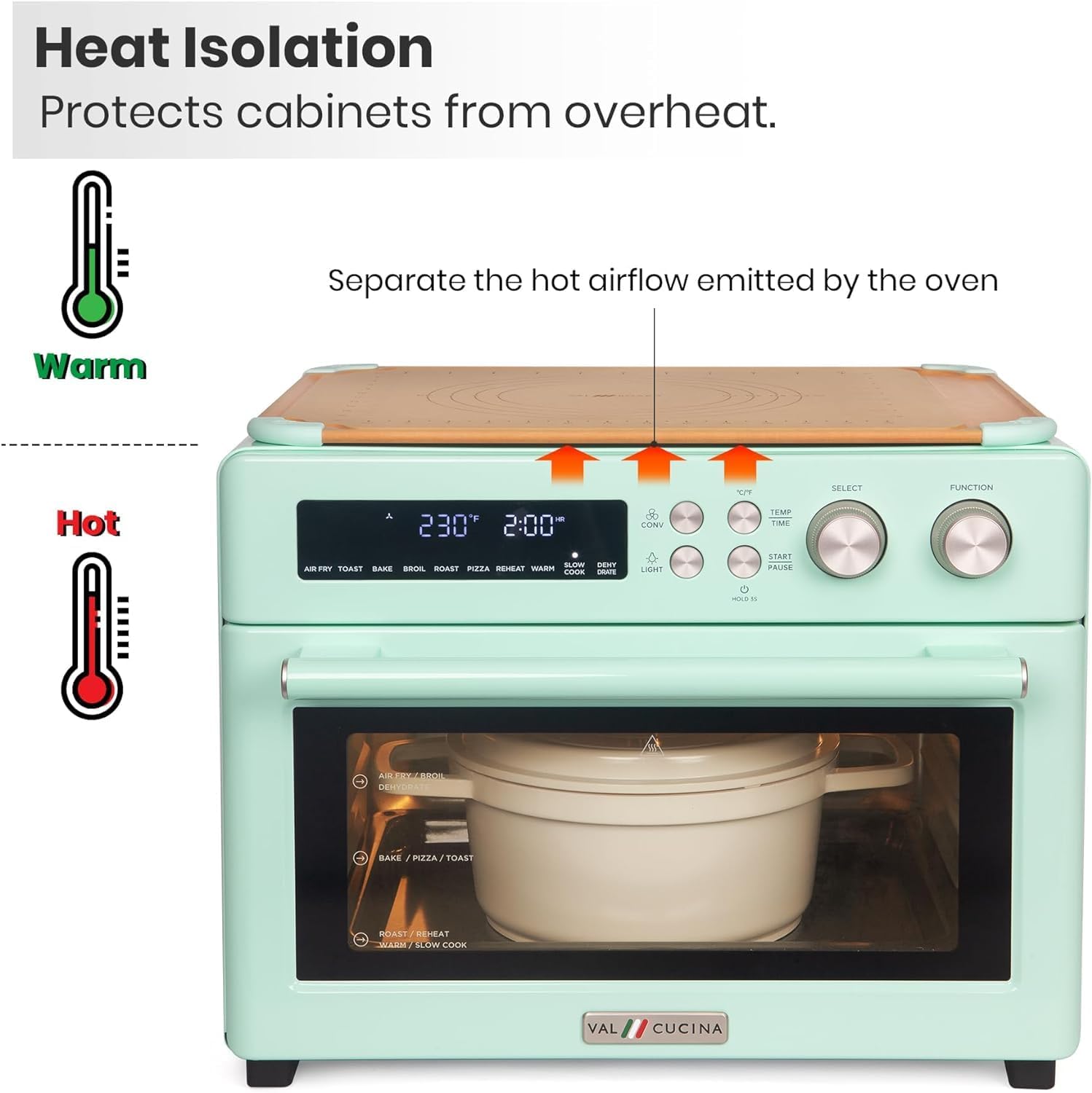 Air Fryer Toaster Oven, 10-in-1 Convection Ovens and VAL Board Cutting Board, Pink Color