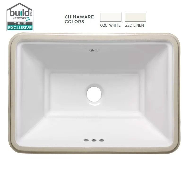 American Standard 0483.000 Estate 19-3/4x22 Undermount Fireclay Bathroom Sink with Linen