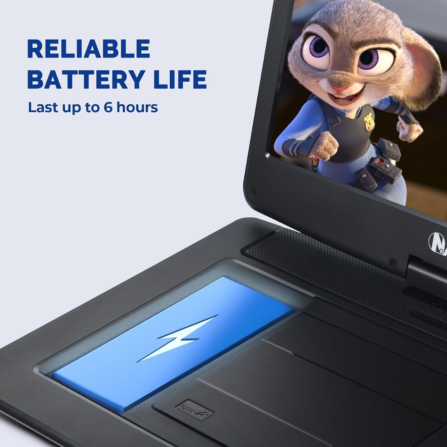 NAVISKAUTO 17.9" Portable DVD Player with 15.6'' Large Screen 6 Hours Rechargeable Battery Support HDMI Input, Sync Screen, Last Memory, Region Free, USB/TF Card