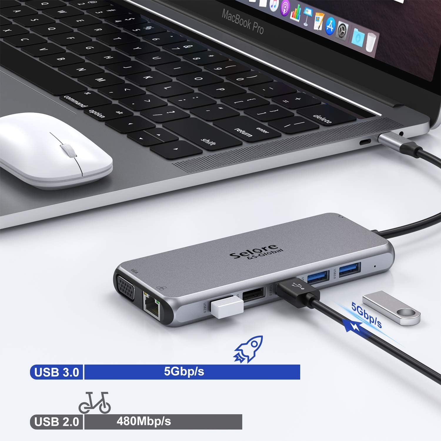 USB C Docking Station, 14 in 1 Laptop Docking Station Dual Monitor Type-C Data Dongle USB C to Dual HDMI 4K, VGA, Ethernet, 100W PD, 3*USB 3.0 & 3*USB 2.0, SD/TF Card, 3.5mm Audio for MacBook Laptop