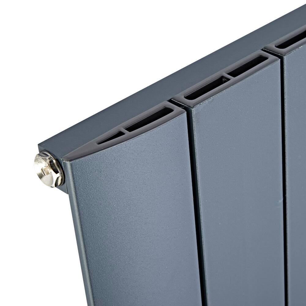 Hudson Reed Aurora - Hot Water Radiator - 24x22 x 37x22 - Horizontal European Design - Anthracite