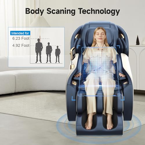 Real Relax Massage Chair Favor-06, Full Body Zero Gravity SL-Track Shiatsu Massage Recliner Chair with APP Control, Brown