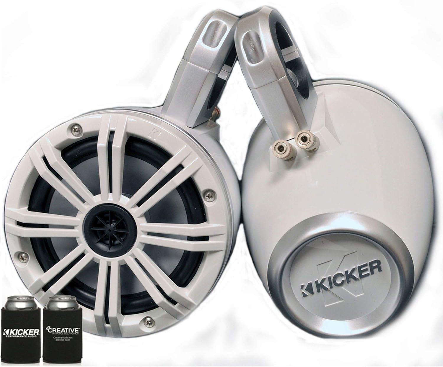 KICKER White Wake Tower System 6.5" Marine Speakers