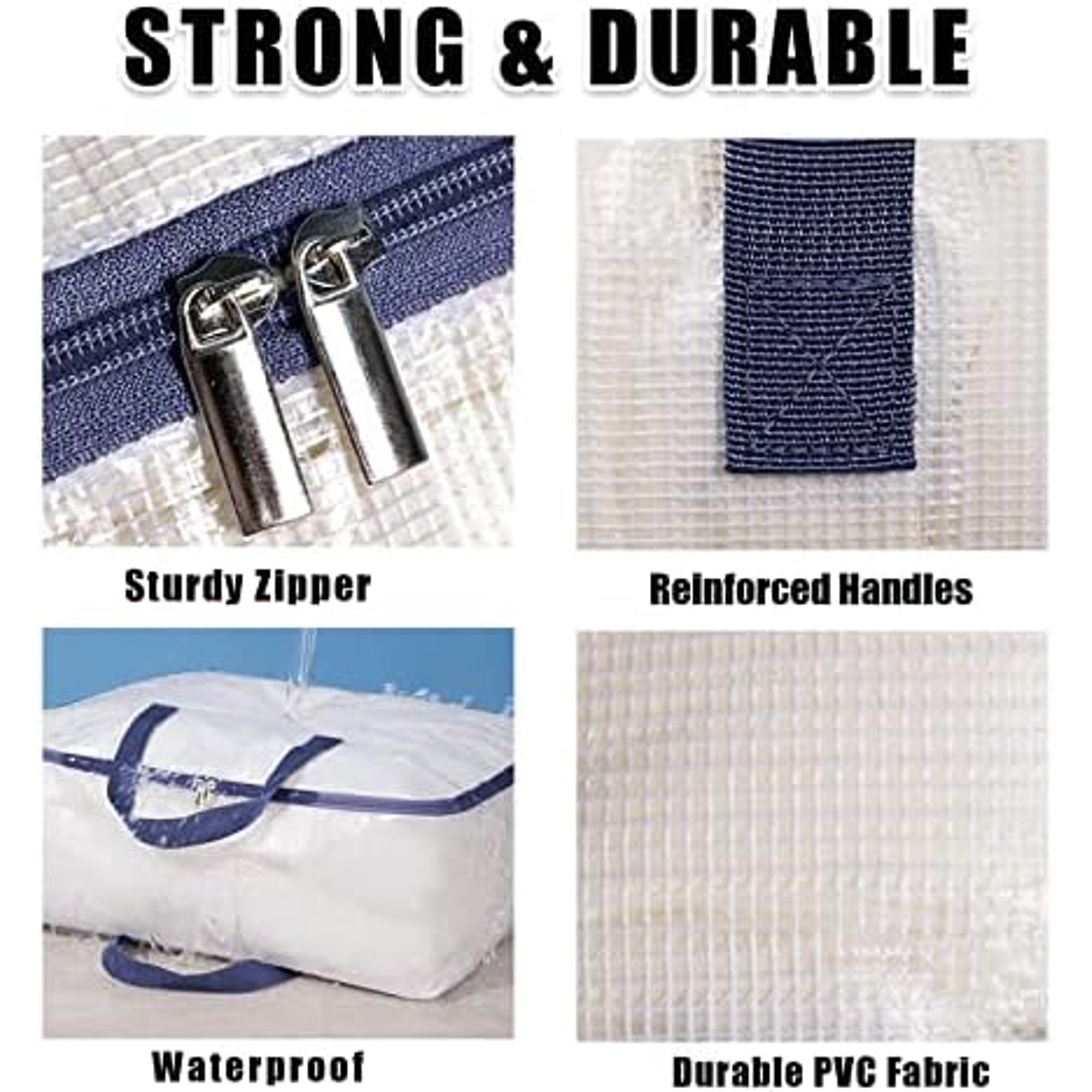 Clear Storage Bags with Zipper, 75L Extra Large Capacity - Closet, Underbed Storage Organizer for Clothes, Bedding, Comforter, Toys, Pillow &amp; Blanket (2)