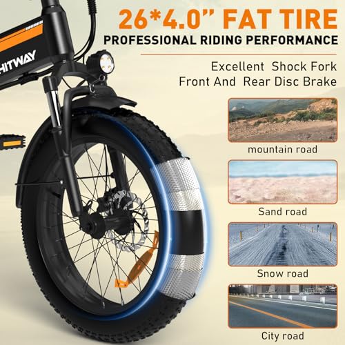 Electric Bike for Adults 20" x4.0 Fat Tire Electric Bicycle with 750W Motor, Foldable Ebkie with 48V 12AH Removable Battery E Bike Long Range 20-55mile with 7 Gears, UL2849 Certified