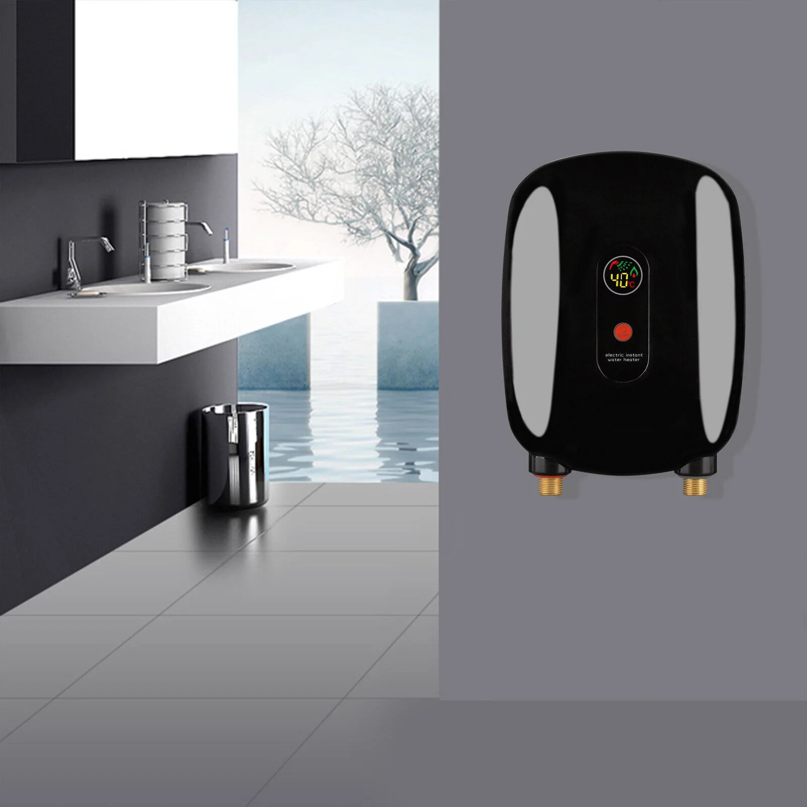 DENEST Mini Instant Electric Hot Water Heater for Kitchen Bathroom Shower Sink 3000W