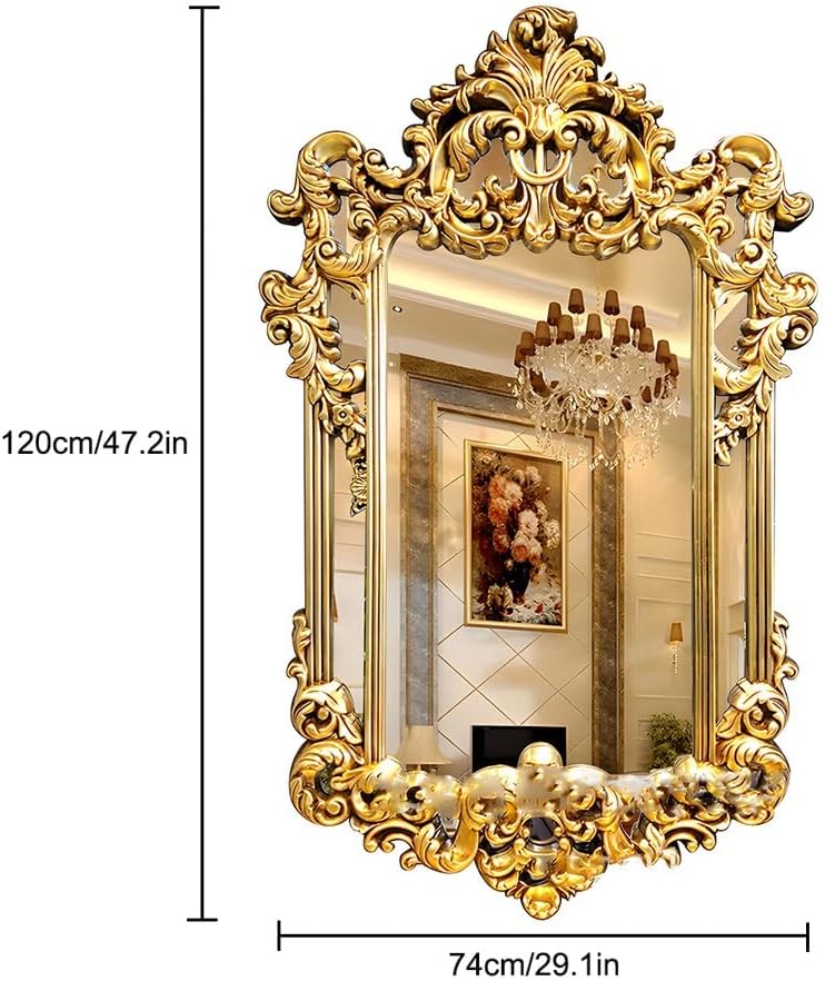 SOYDAN Antique Ornate Gold Wall Mirror with Resin Frame, Decorative Traditional Mirror Elegant Inspired Wall Decor for Living Room,Bedroom,Entryway, Dinning Room